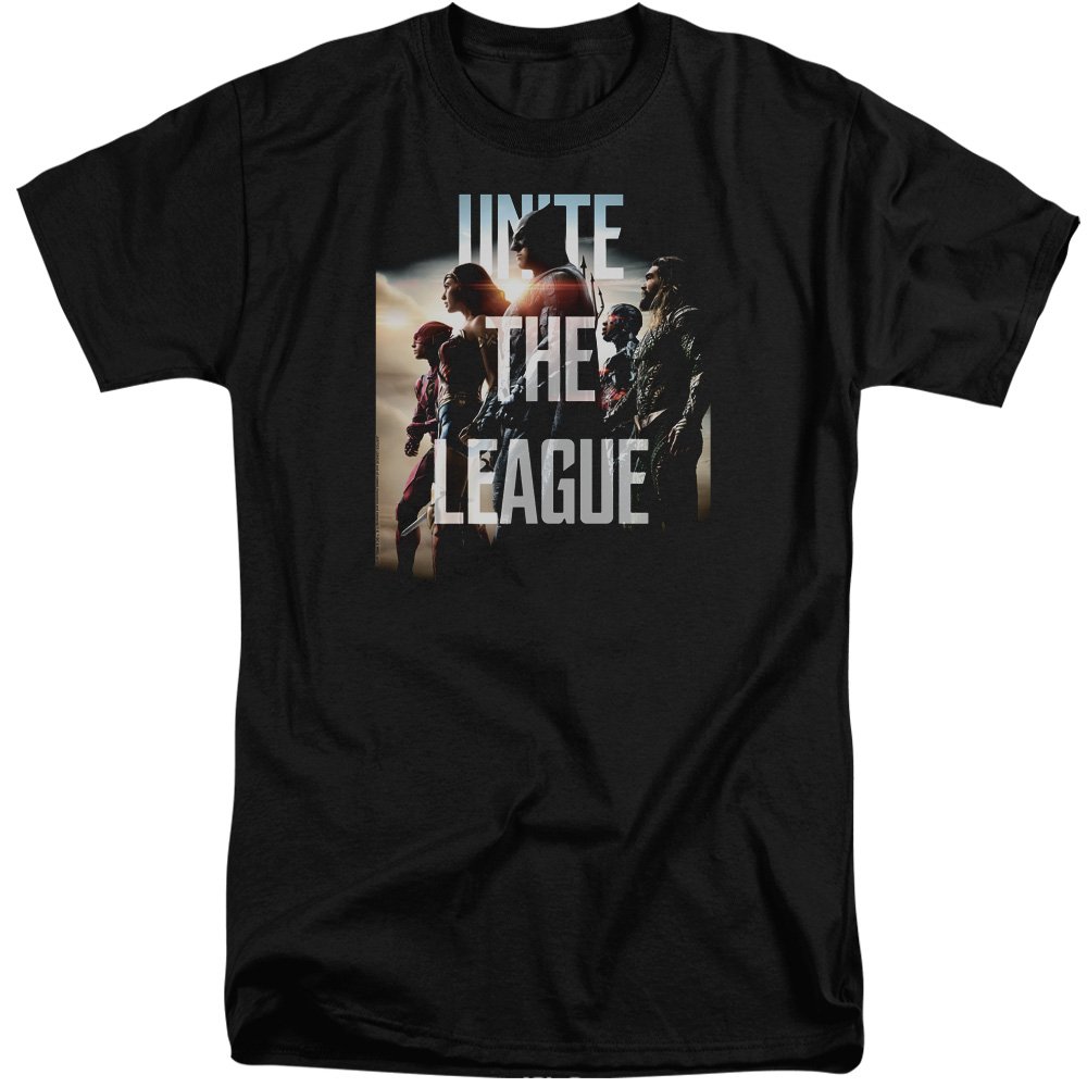 Justice League Movie Dawn Unisex Adult Tall T-Shirt for Men & Women - Superhero Graphic Tee for Casual Wear, Cosplay & Comic Con