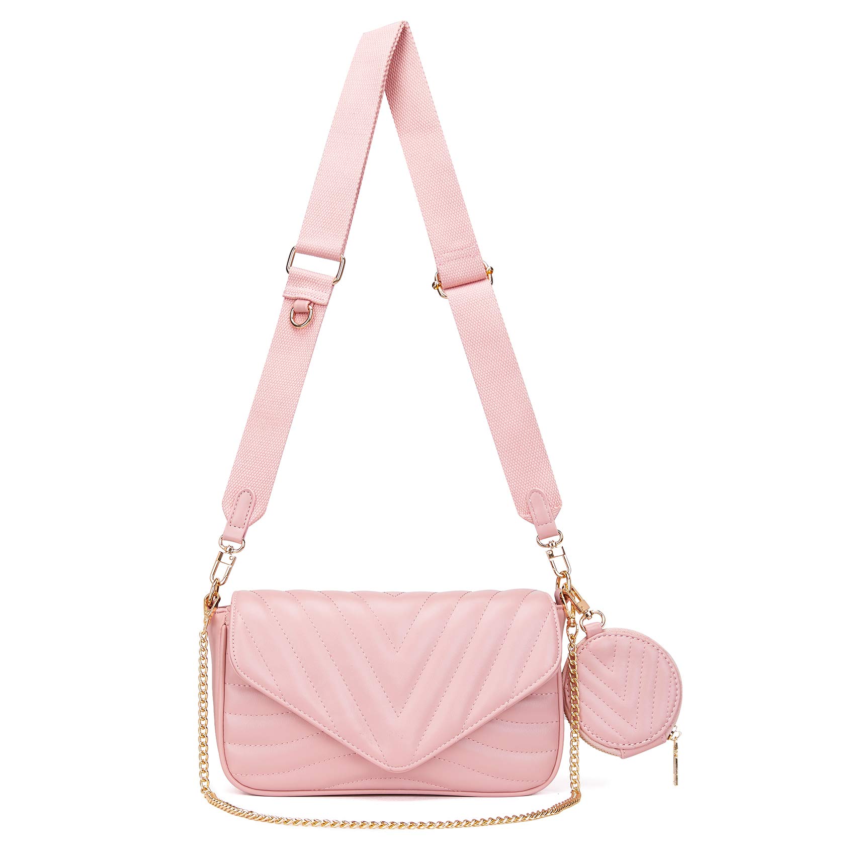 Quilted Crossbody Bag for Women - Stylish Designer Purse with Detachable Coin Pouch & 2 Size Options | Perfect for Travel, Shopping, and Everyday Use