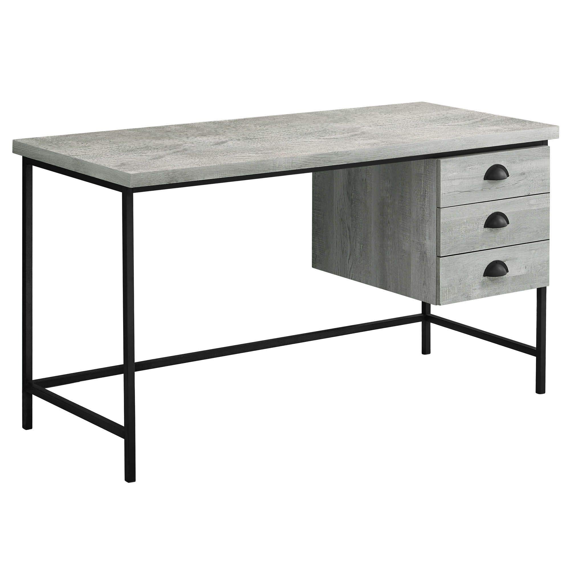 Offex 55 Inch Modern L-Shaped Office Desk with 3 Storage Drawers - Grey & Black - Perfect for Home Office, Gaming Setup, and Small Workspaces