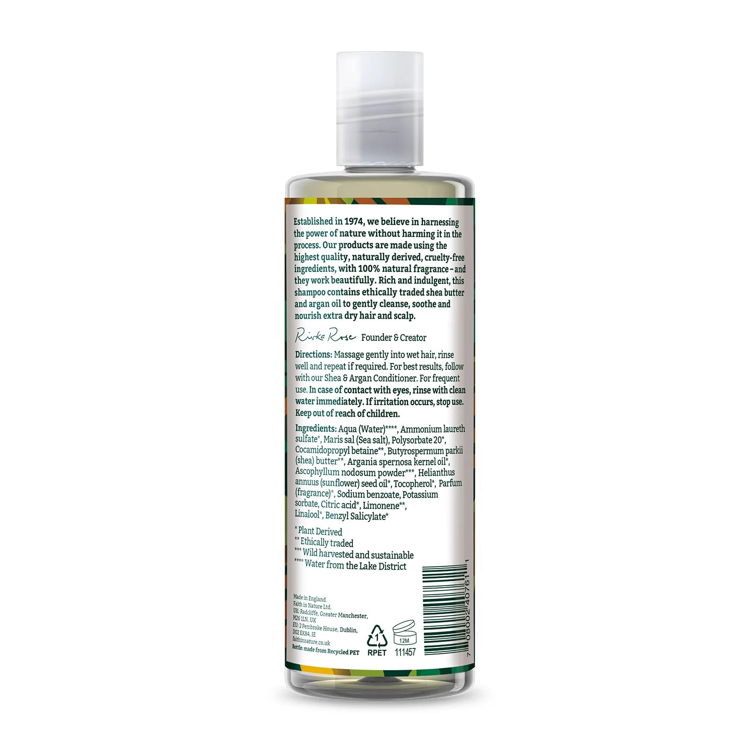 Faith in Nature Shea & Argan Shampoo 400ml - Natural & Organic Hair Care for Dry & Damaged Hair - Sulfate Free, Vegan & Cruelty Free - Perfect for Daily Use & Salon Quality Results at Home