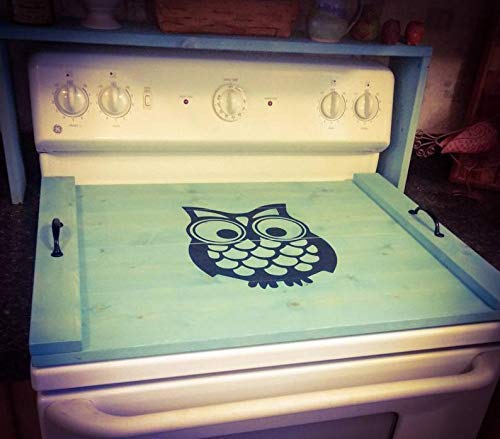 Farmhouse Owl Noodle Board - Stove Cover, Oven Cover, Sink Cover or Serving Tray | Owl-Themed Farmhouse Decor for Kitchen Storage | Available in Multiple Colors | Perfect for Rustic Kitchens, Holiday Entertaining & Farmhouse Style Homes