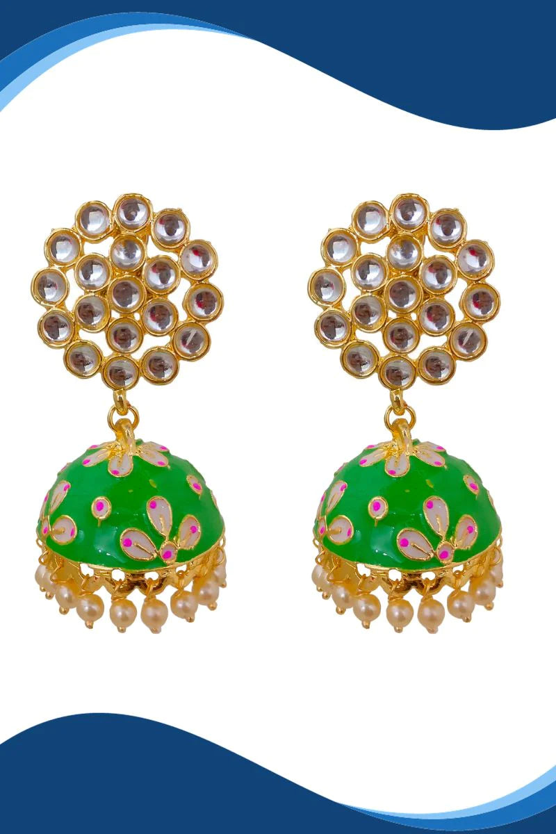 Exquisite White Floral Dangle Jhumki Earrings for Women – Perfect for Weddings, Parties & Festive Occasions