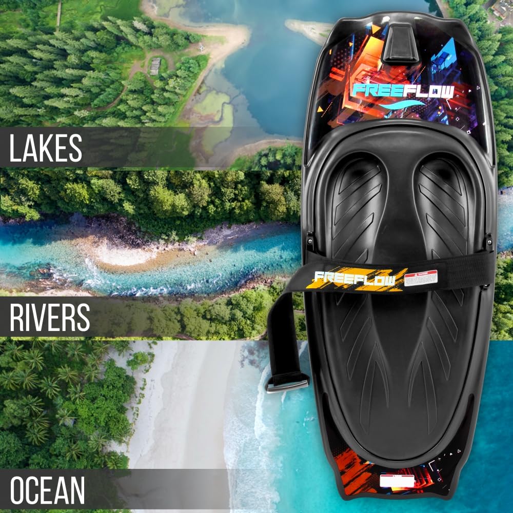 SereneLife Water Sport Kneeboard with Hook for Kids & Adults - Adjustable Strap Kneeboard for Boating, Wakeboarding, Knee Surfing & Water Sports - Perfect for Lakes, Rivers & Ocean Fun