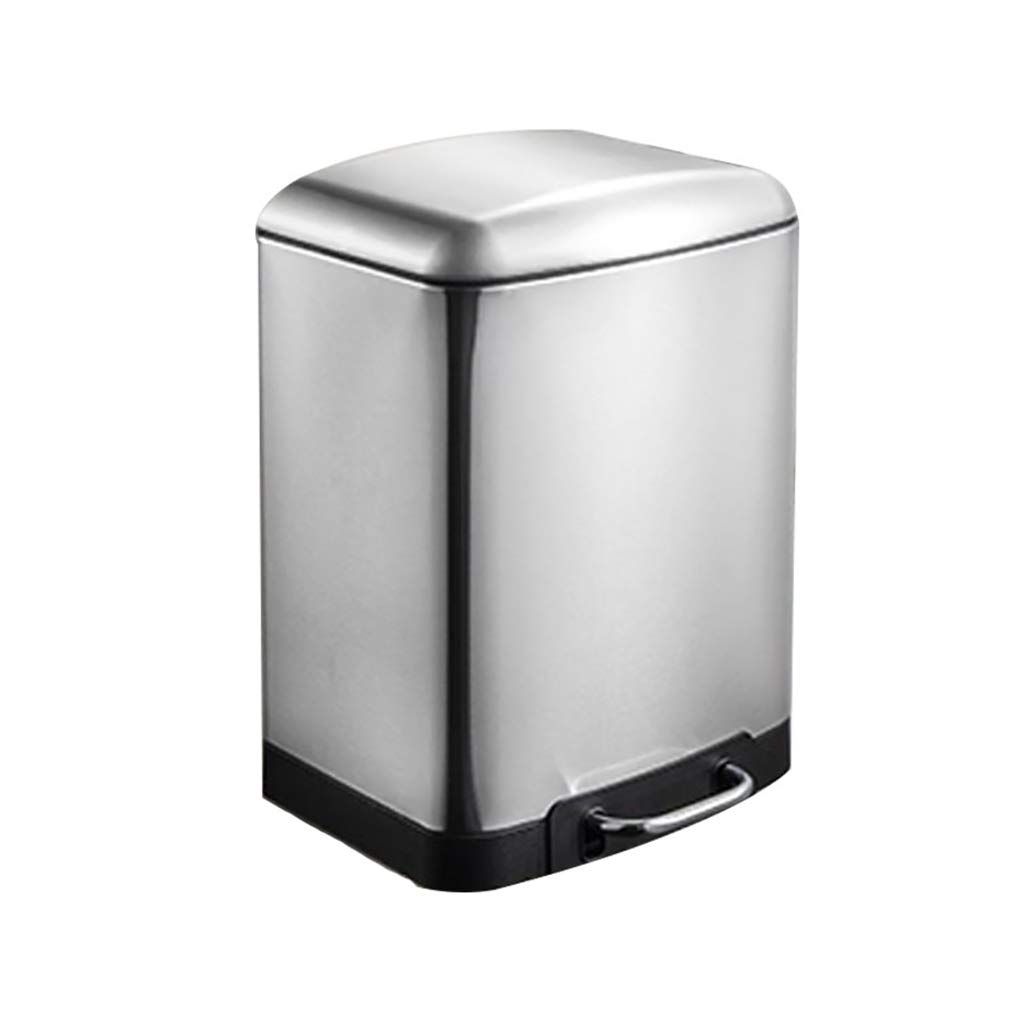 Stainless Steel Square Step Trash Can with Pedal - 13 Gallon Kitchen & Living Room Garbage Bin, Odor-Proof & Quiet Closing - Perfect for Home, Office & Dorm Use