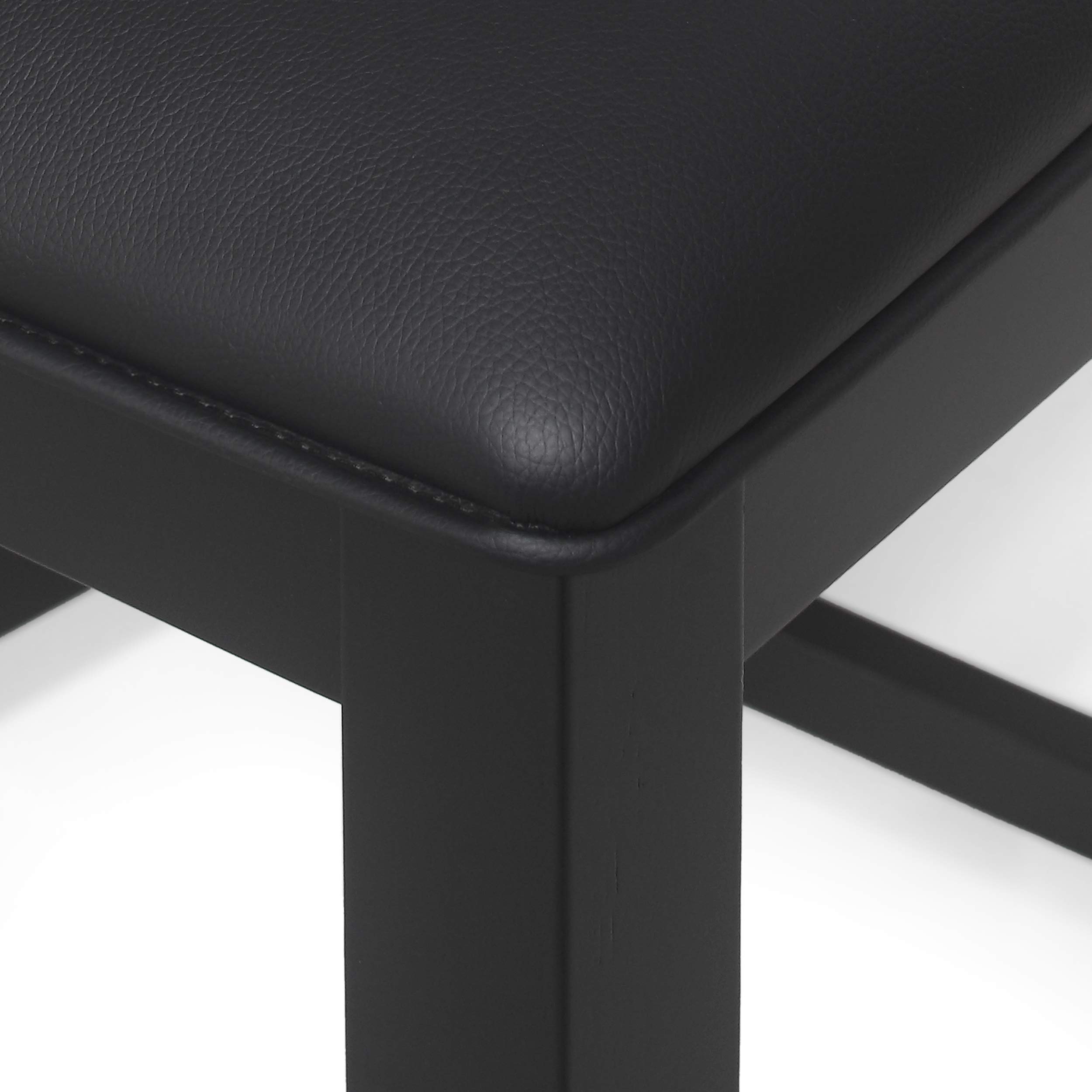 Christopher Knight Home Emory Counter Stool Set of 2, Black Bar Stools for Kitchen Island, Breakfast Nook & Home Bar - Modern Counter Height Stools with Metal Frame