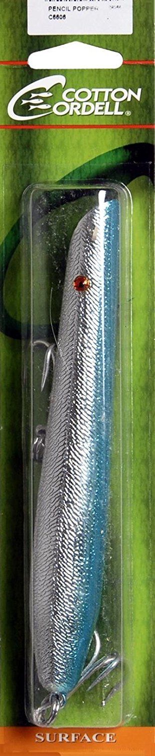 Cotton Cordell Pencil Popper Fishing Lure - Topwater Saltwater Bass Lure for Surf Casting & Inshore Fishing - Premium Wooden Popper for Stripers, Bluefish & Redfish