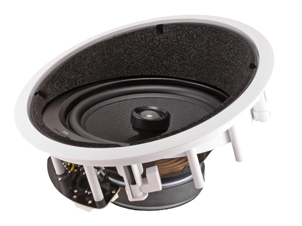 Monoprice 8 Inch 2-Way In-Ceiling Speakers with Aramid Fiber Woofer & Titanium Silk Dome Tweeters - Caliber Series (Pair) - Perfect for Home Theater & Background Music Systems