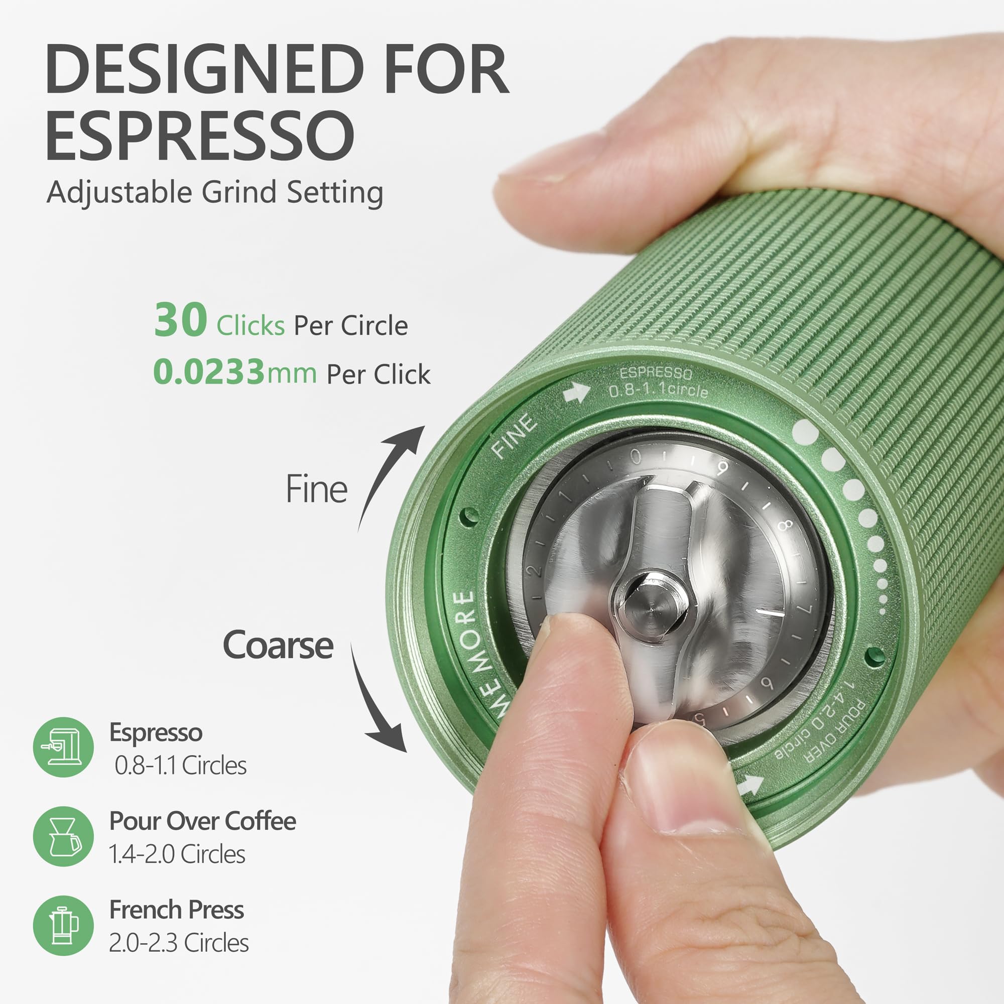 TIMEMORE Chestnut C3 ESP Manual Coffee Grinder - Adjustable Stainless Steel Conical Burr Hand Grinder for Espresso, French Press & Pour Over | Perfect for Home, Office & Travel Use