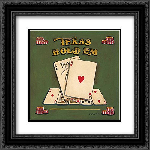 Gorham Gregory 15x15 Black Ornate Framed Double Matted Museum Art Print - Texas Hold Em Poker Painting - Perfect for Game Room, Man Cave or Casino Themed Decor