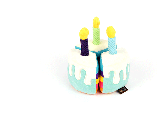 P.L.A.Y. Party Time Plush Dog Toys - Bone Appetite Cake Chew Toy for Small & Medium Dogs | Perfect for Birthday Celebrations & Playtime Fun
