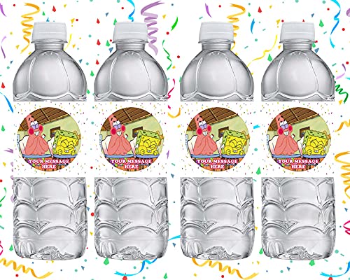 SpongeBob SquarePants Party Supplies - 12-Pack Water Bottle Labels for Birthday Decorations & Favors | Kids, Themed Parties, Baby Showers, Cartoon Celebrations