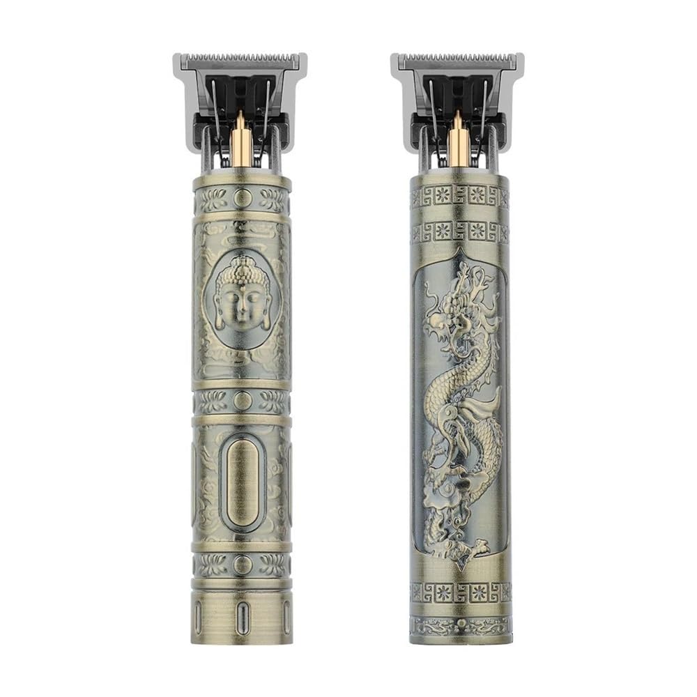 Professional T9 Electric Razor for Men - Original Hairdresser Set with Coat Trimmer & Lence Haircut Razor (Bronze) - Perfect for Home Barbering, Beard Trimming & Grooming Kits