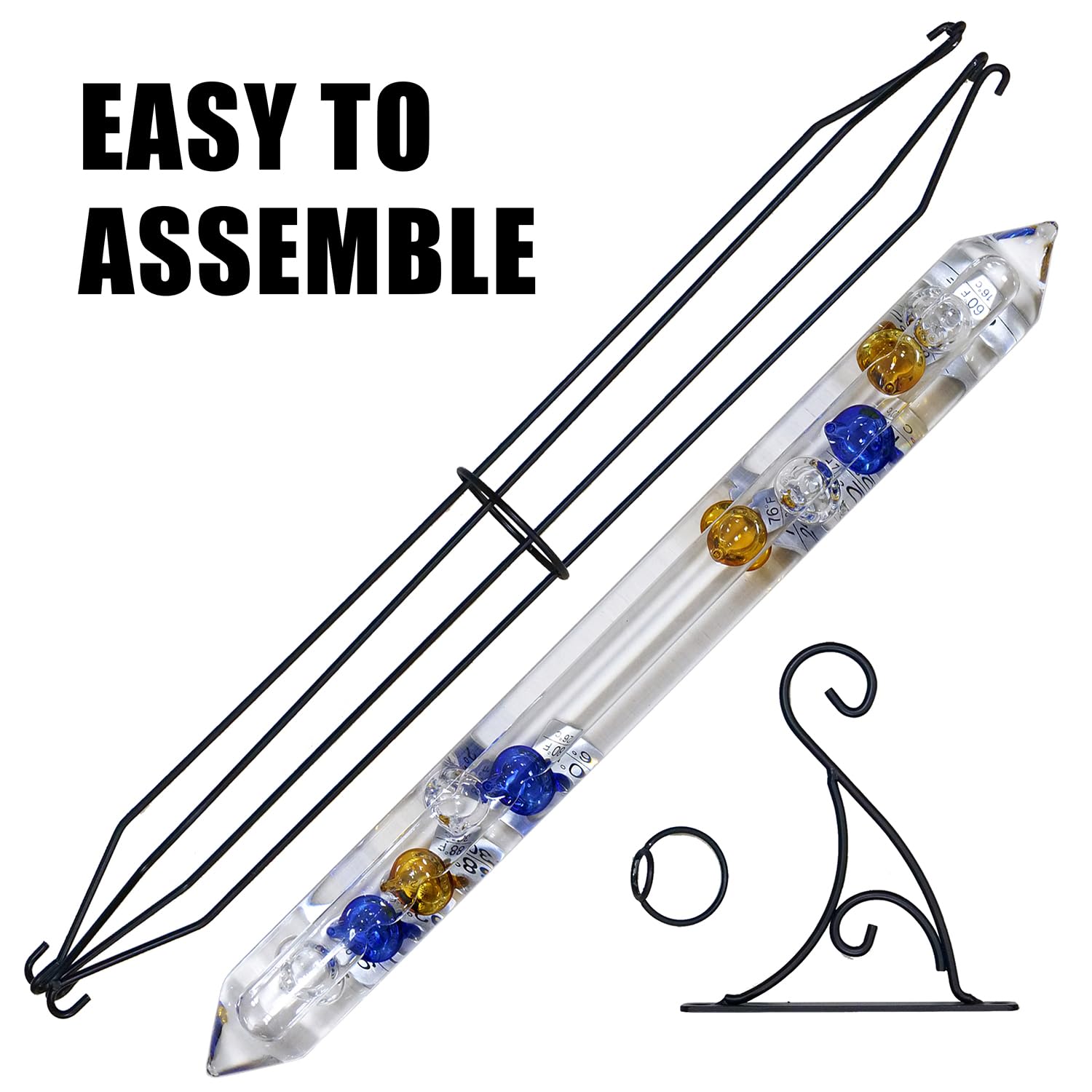 Glass Galileo Thermometer for Outdoor & Indoor Use - 23