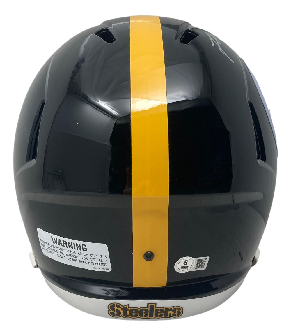 James Harrison Autographed Pittsburgh Steelers Full Size Speed Replica Helmet - Authentic NFL Football Collectible - Perfect for Sports Memorabilia Collections and Man Cave Decor