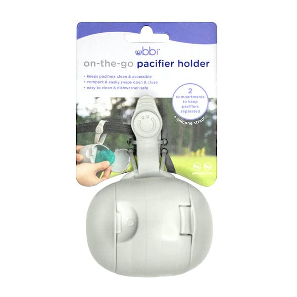 Ubbi On The Go Pacifier Holder - Baby Pacifier Clip with Secure Strap for Strollers, Car Seats & Diaper Bags - BPA-Free Silicone Teether for Newborns & Infants - Perfect for Travel, Outings & Everyday Use