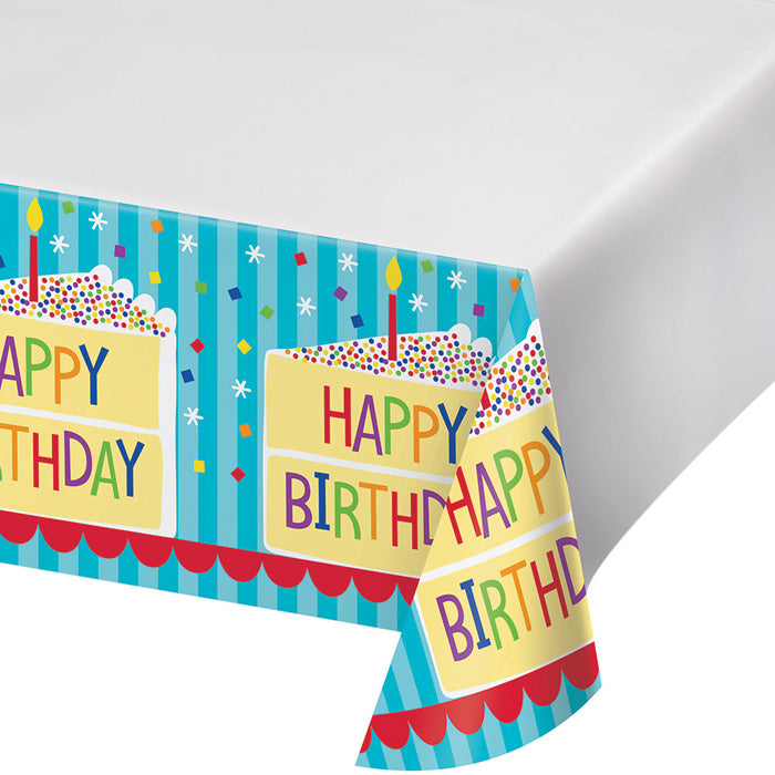 12-Piece Bulk Cake Birthday Plastic Tablecloths - Disposable Party Decorations for Weddings, Baby Showers & Celebrations - Waterproof & Easy Clean