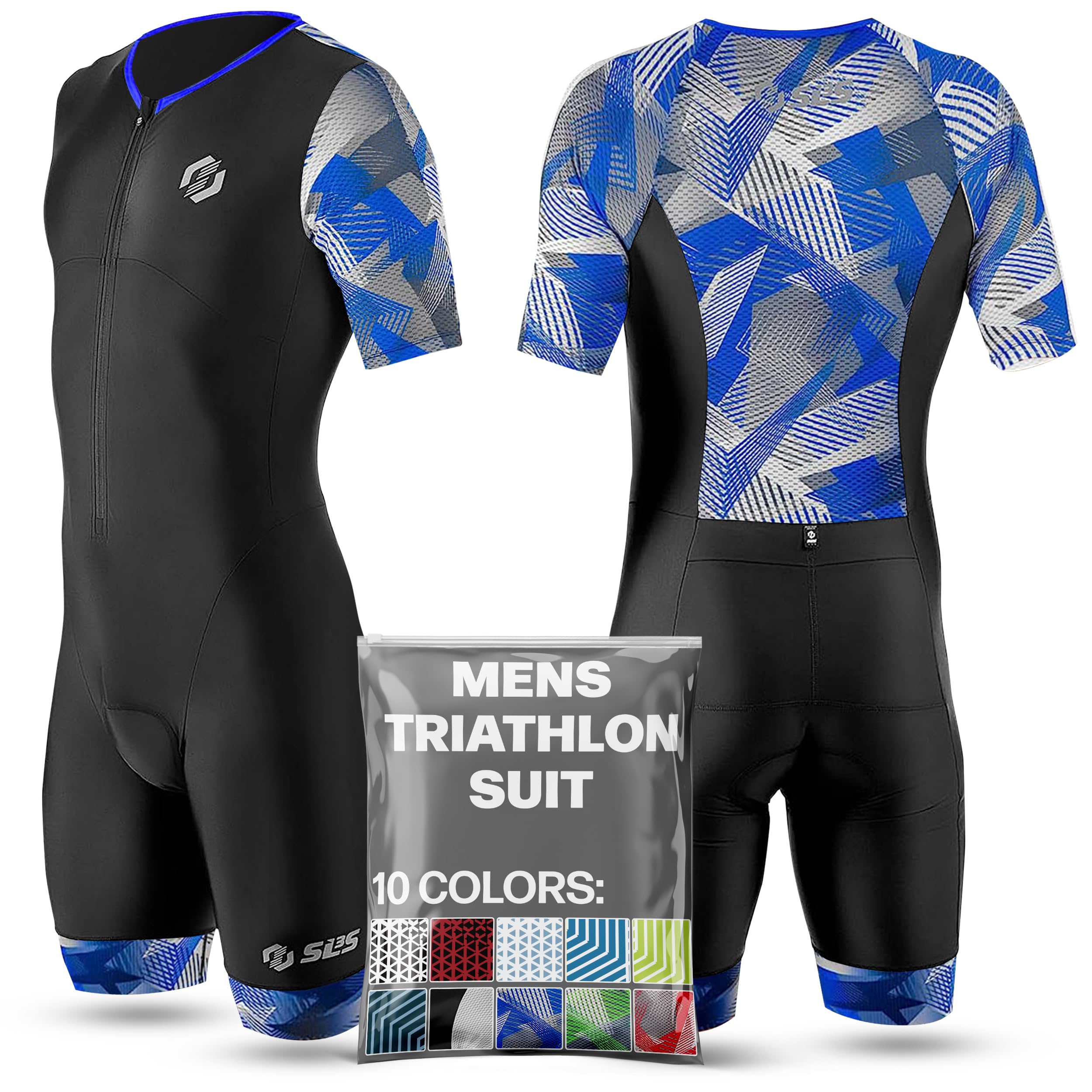 Men's Triathlon Suit - Aerodynamic Sleeved Trisuit with Premium FX Fabrics - Lightweight & Breathable for Swimming, Cycling & Running - 2 Convenient Pockets - Ideal for Ironman & Triathlon Competitions