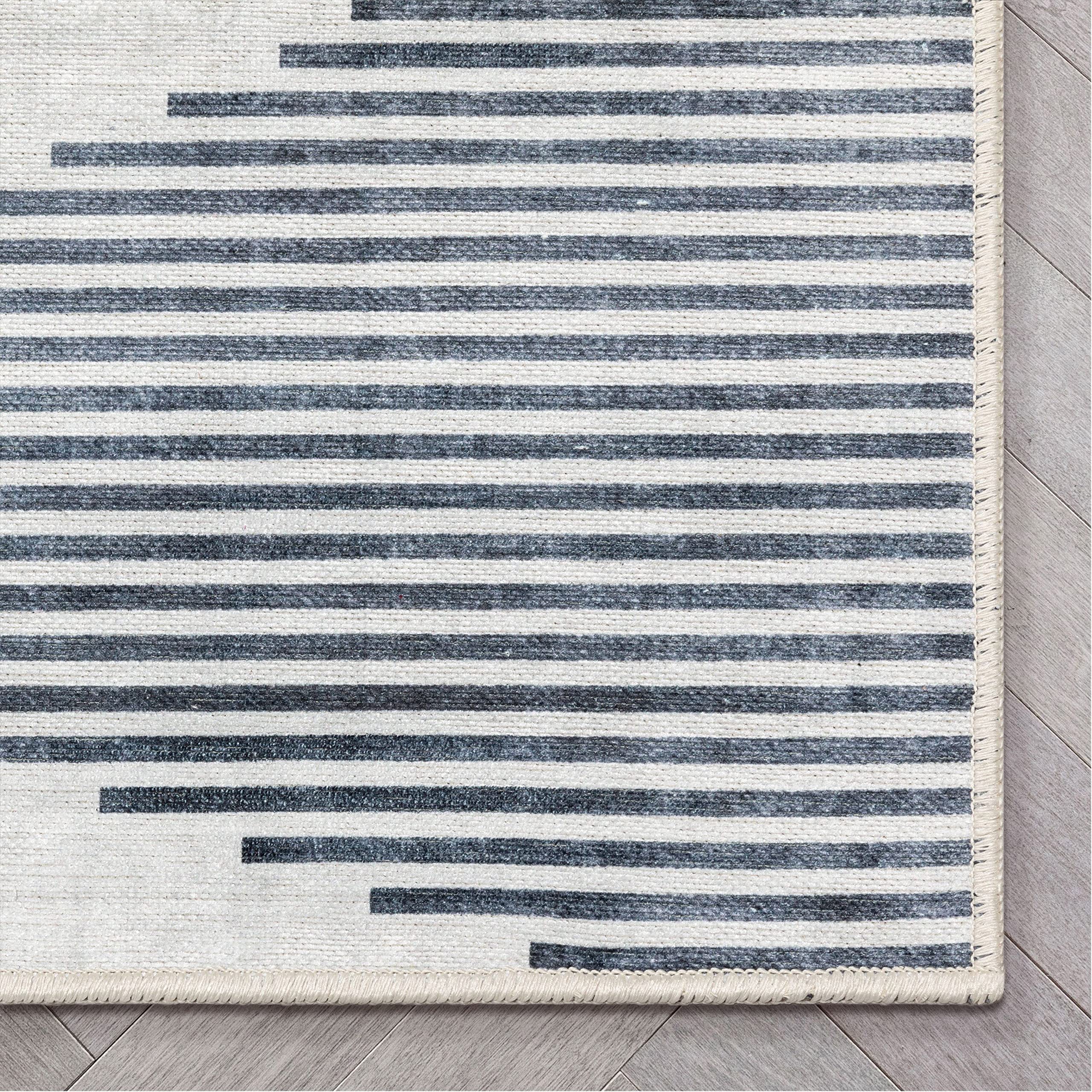 Well Woven Apollo Bree Moroccan 5' x 7' Ivory Grey Distressed Machine Washable Area Rug - Perfect for Living Room, Bedroom, or Office Decor