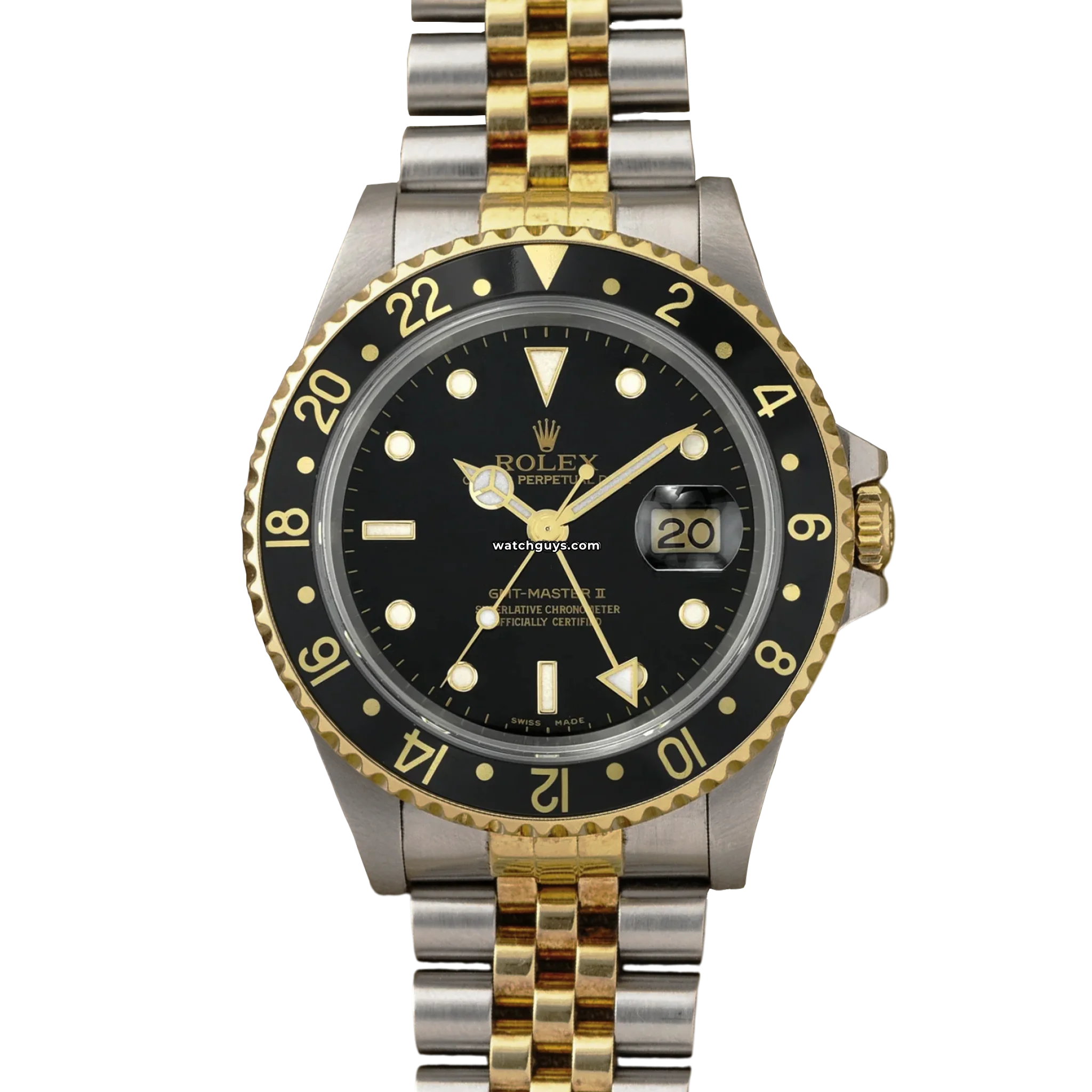 Authentic Rolex GMT Master II 16713 Men's Watch - Black Dial with Jubilee Bracelet - Luxury Swiss Timepiece for Travel, Business & Special Occasions