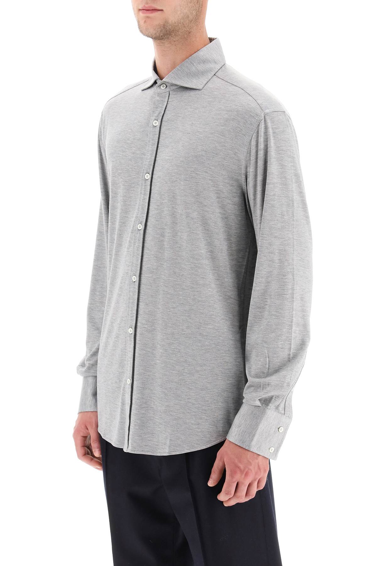 Brunello Cucinelli Silk and Cotton Jersey Shirt for Men - Luxury Casual Wear for Business & Travel