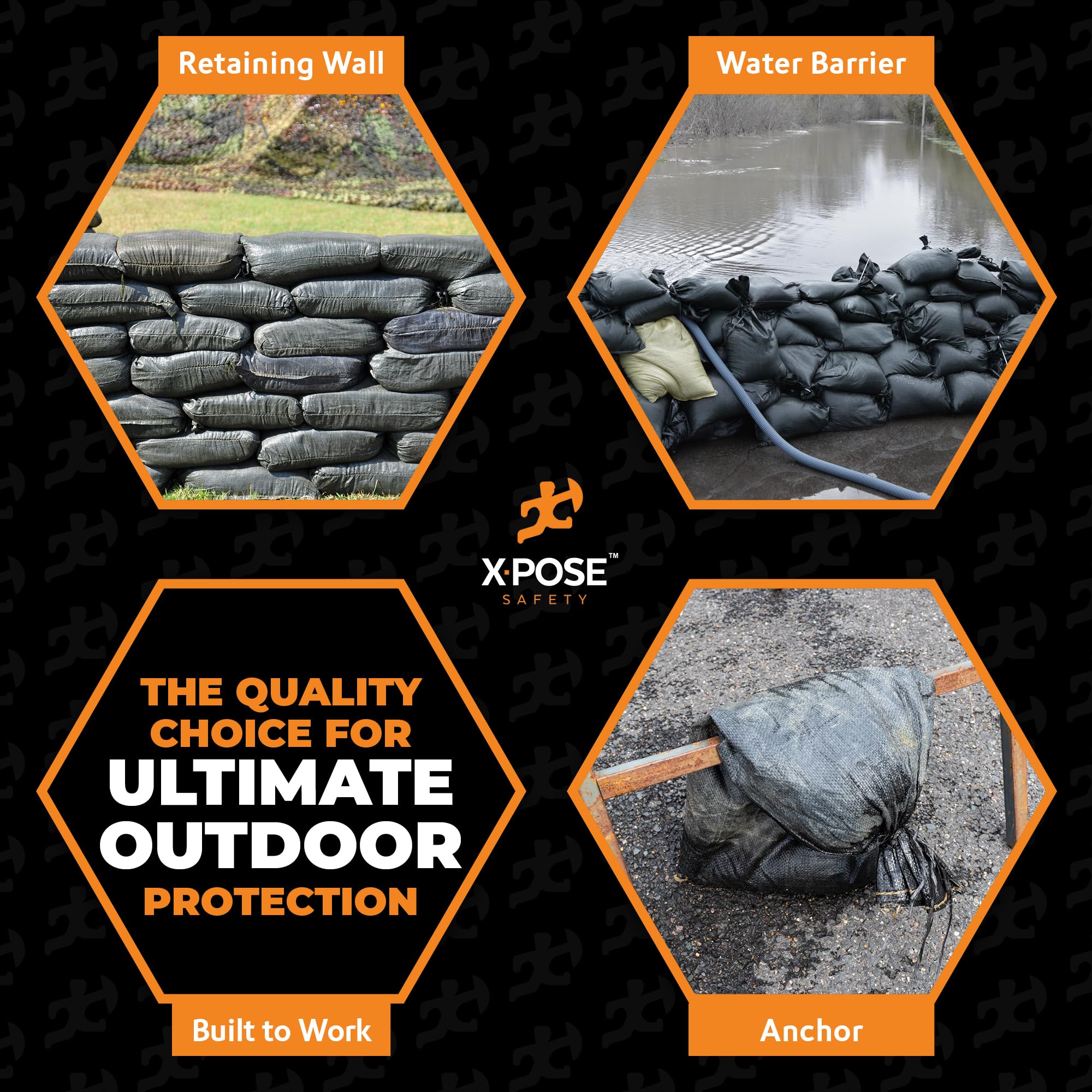 Military Grade Heavy Duty Woven Polypropylene Sand Bags - 14