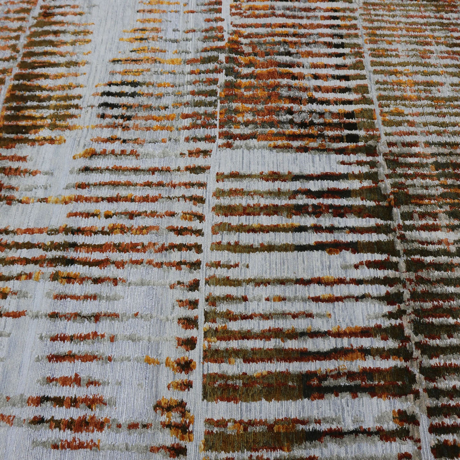 Brown Nu Vibrant Modern Tibetan Silk Rug 10'1 x 14'2 - Luxurious Handmade Area Rug for Living Room, Bedroom & Home Decor