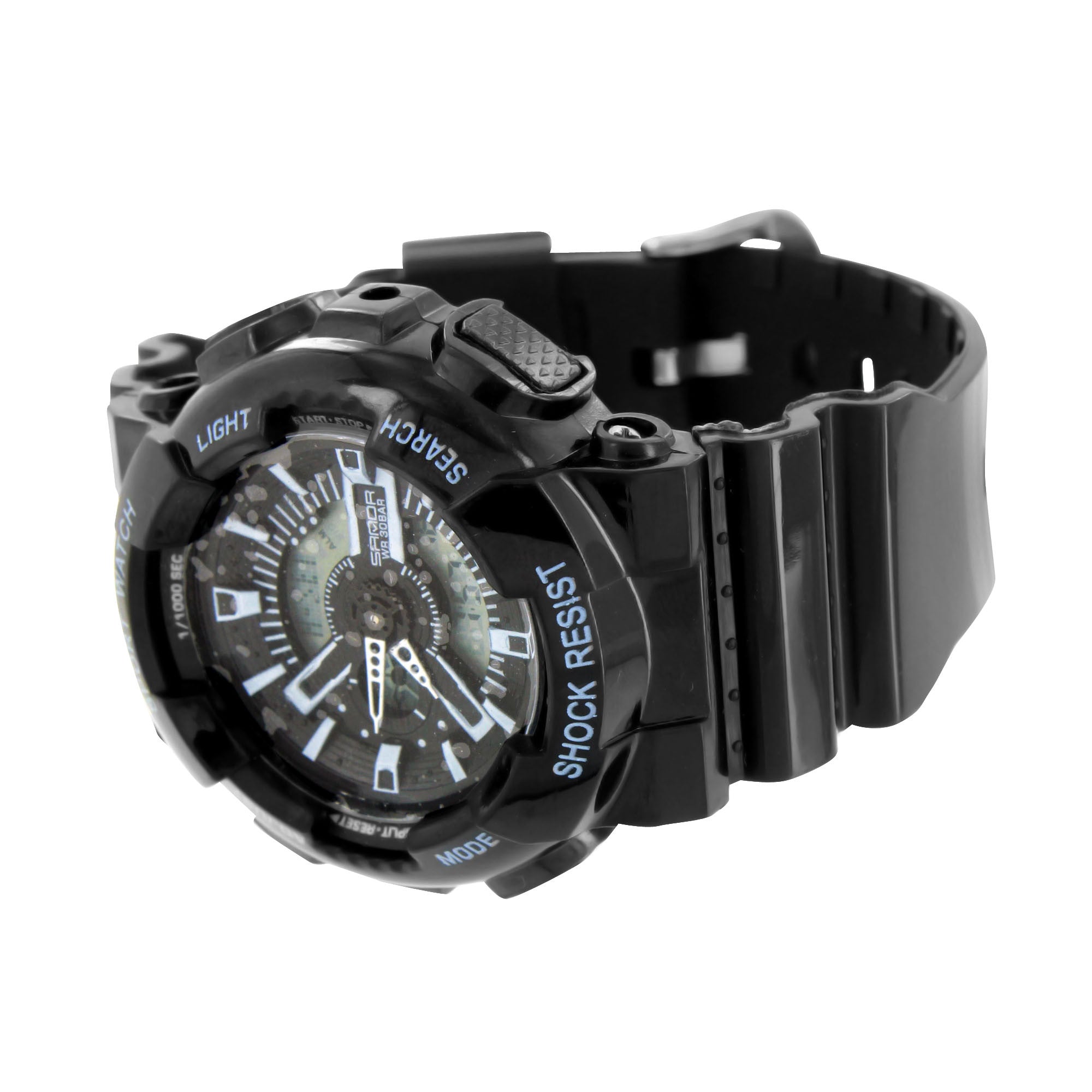 Stylish Round Black & Light Blue Digital Analog Watch for Men & Women - Perfect for Casual, Sports & Outdoor Activities