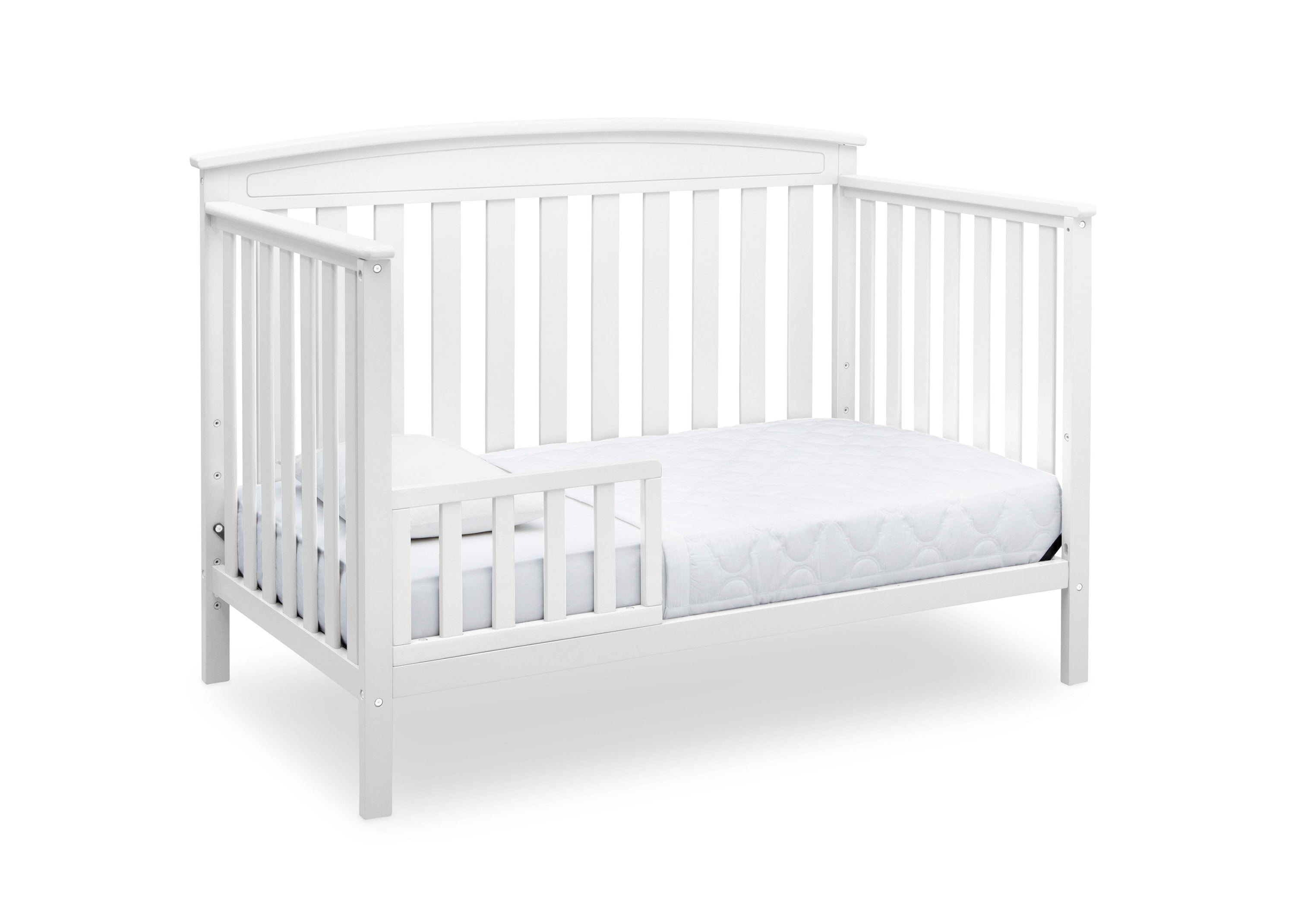 Gateway 4-in-1 Convertible Baby Crib - White Nursery Furniture for Newborn to Toddler Bed | Perfect for Modern Nursery, Daycare & Small Spaces