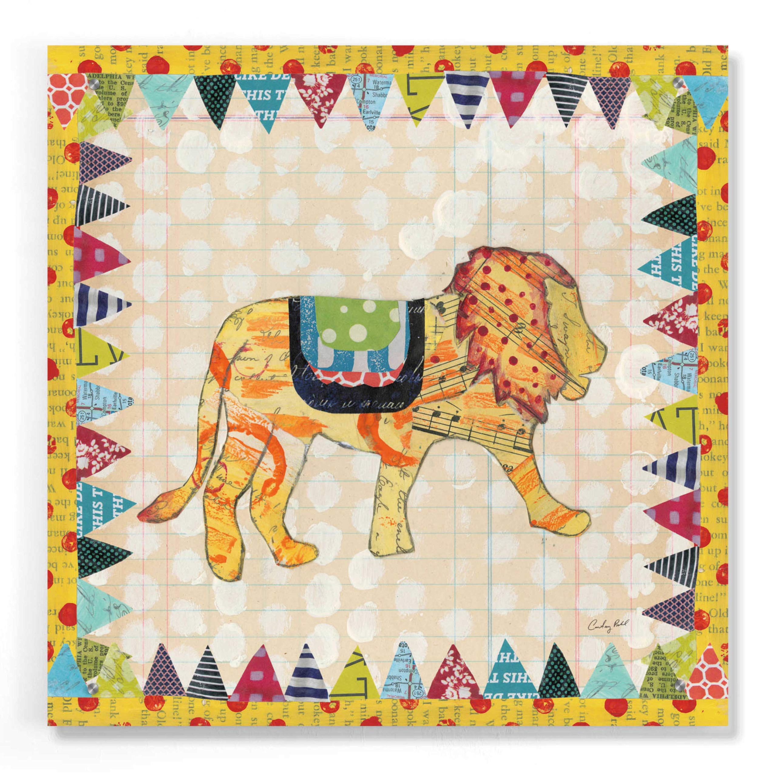 Circus Fun IV by Courtney Prahl - Vibrant 24x24 Inch Acrylic Glass Wall Art - Perfect for Living Room, Bedroom & Office Decor