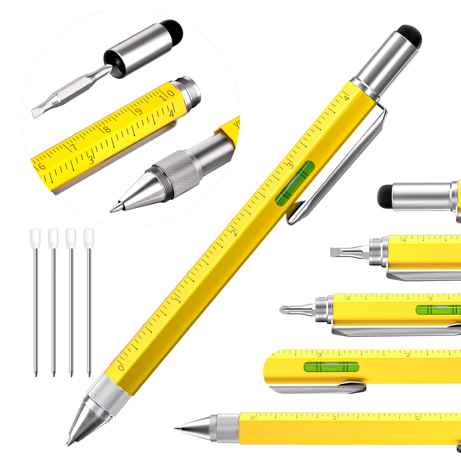 Huhoo Multi-Tech Pen - Cool Gadget Tool for Men & Women, Personalized Gift for Dad, Him, or Her - Perfect for Christmas, Father's Day, Valentine's Day & Birthdays - Great for Office, Business Meetings & Daily Writing Tasks