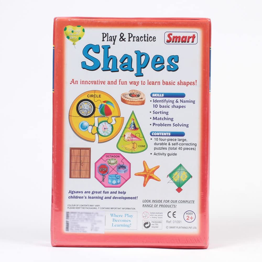 Smart Shapes Learning Toy - 1091 Play & Practice Geometric Shapes for Kids, Multicolor - Educational STEM Toy for Preschool & Kindergarten Classroom Activities
