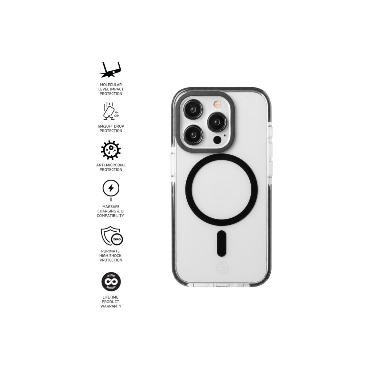 Impact Zero® Clear Case for Apple iPhone 15 Pro - Slim Protective Cover with Black Accents | Perfect for Everyday Use, Work & Outdoor Activities