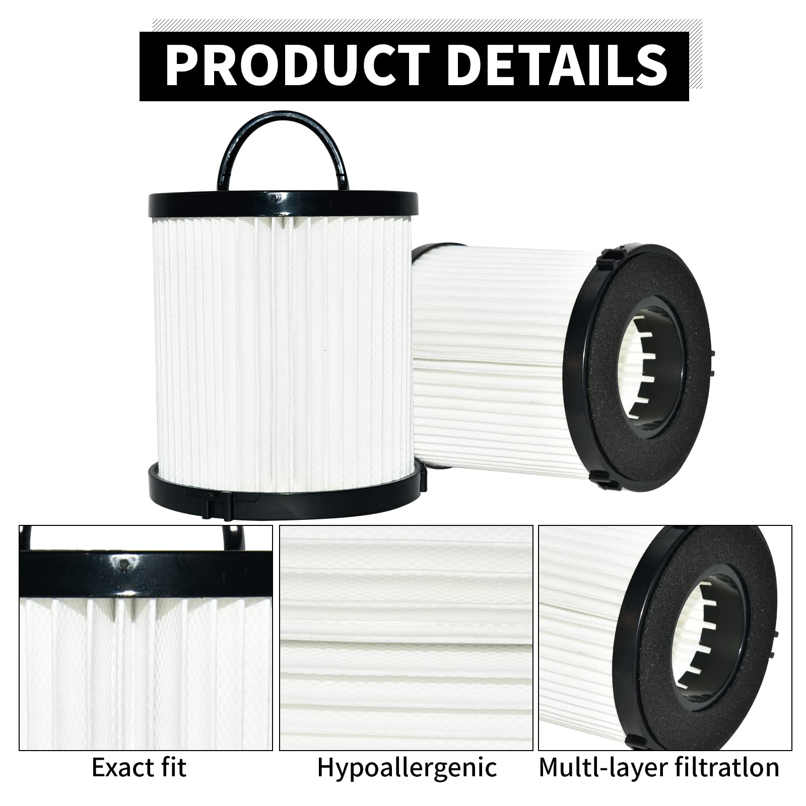 SaferCCTV EF6 HEPA Exhaust Filter & DCF-21 Vacuum Dust Cup Replacement for Eureka Airspeed AS1000 Series Upright Vacuum Cleaners - Compatible with Parts #67821, 68931, 68931A, EF91 (1 Set) - Perfect for Home Cleaning & Allergen Reduction