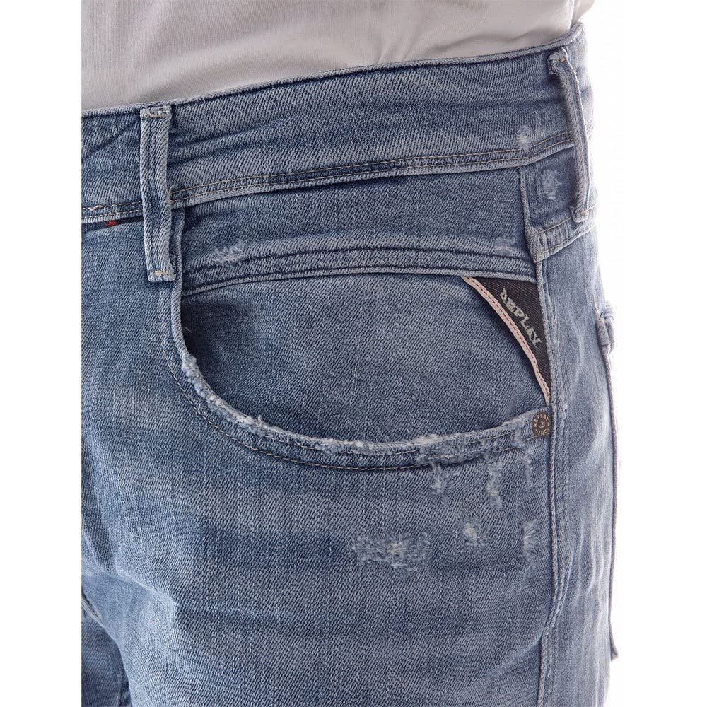 Replay Anbass Vintage Distressed Men's Jeans - Classic Slim Fit Denim Pants for Casual Wear & Everyday Style