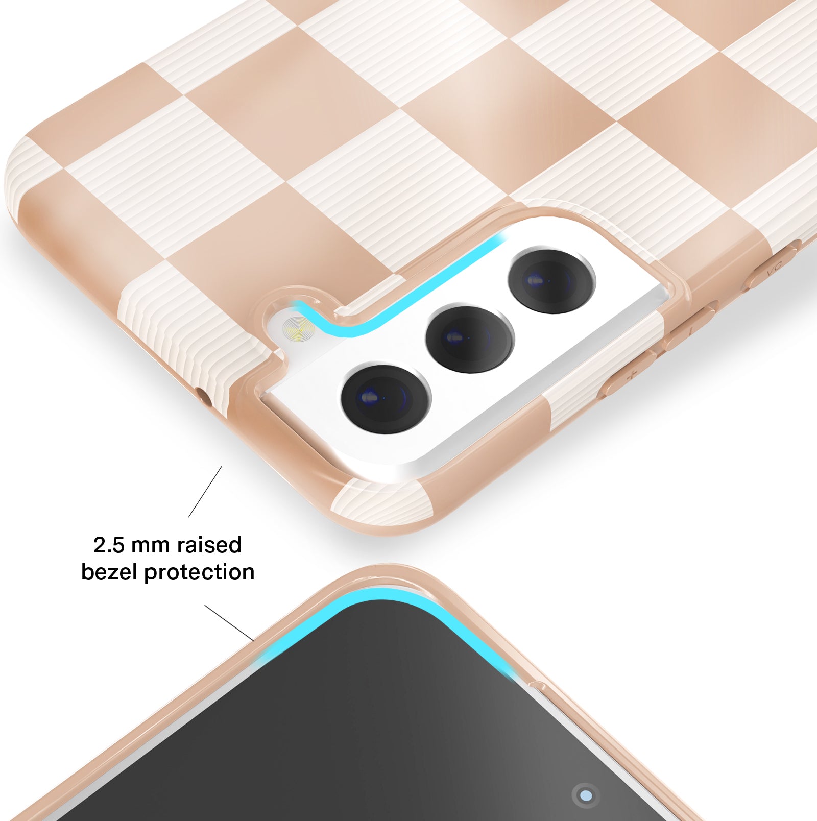 Samsung Phone Case - Nude Vibe Checker Protective Cover for Galaxy S21/S22/S23 - Slim Fit, Shockproof, Scratch Resistant - Perfect for Daily Use, Travel & Outdoor Activities