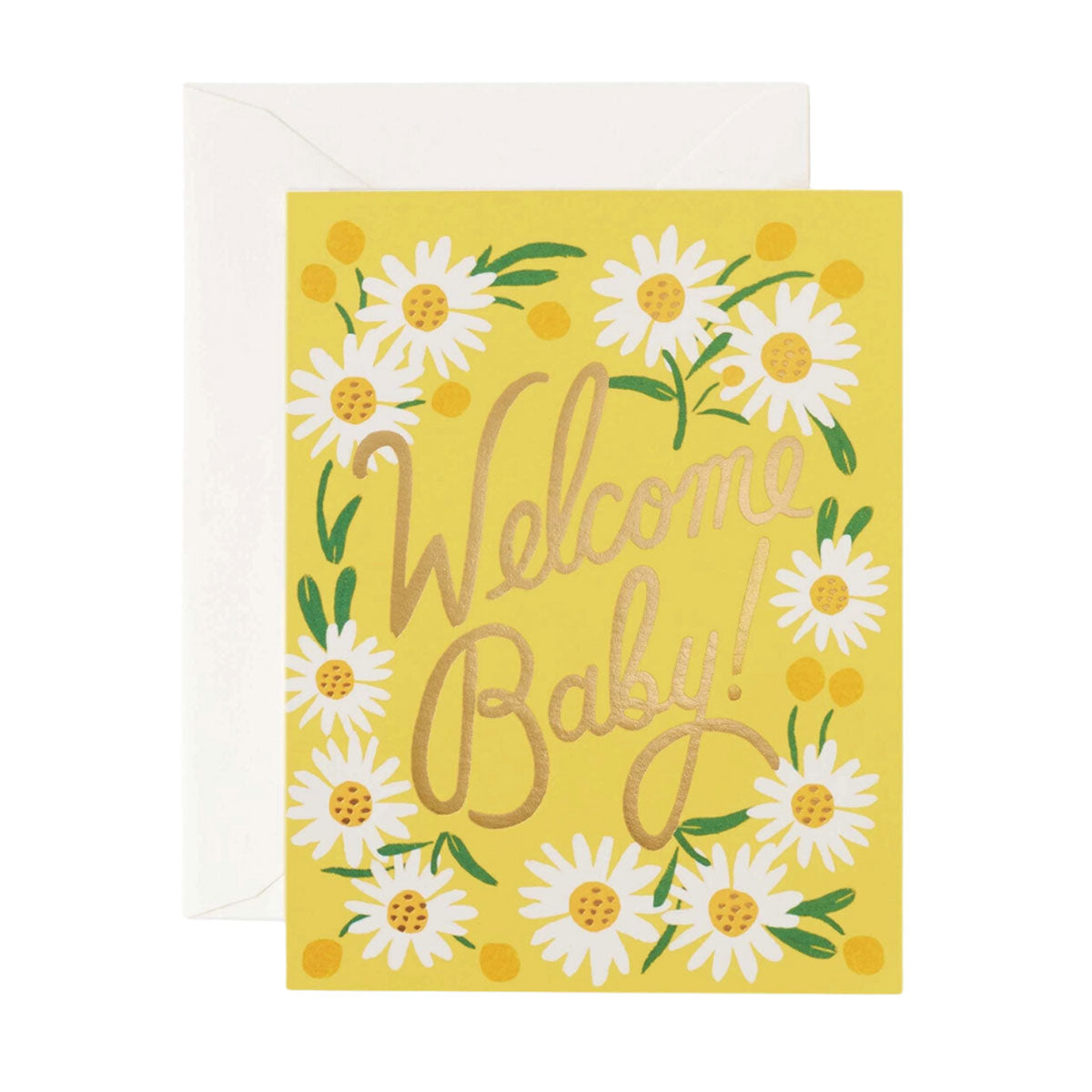 Rifle Paper Co Daisy Baby Greeting Card - Floral Design for Newborns, Baby Showers & Birth Announcements - Perfect for Celebrations & Keepsakes