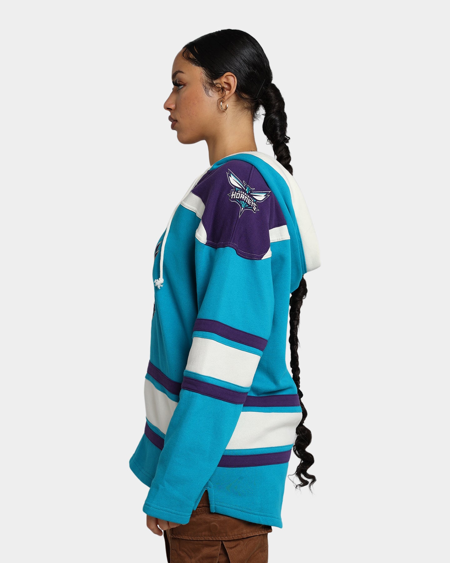 47 Brand Charlotte Hornets Superior Lacer Hoodie Neptune - Men's NBA Basketball Team Zip-Up Sweatshirt for Game Day & Casual Wear