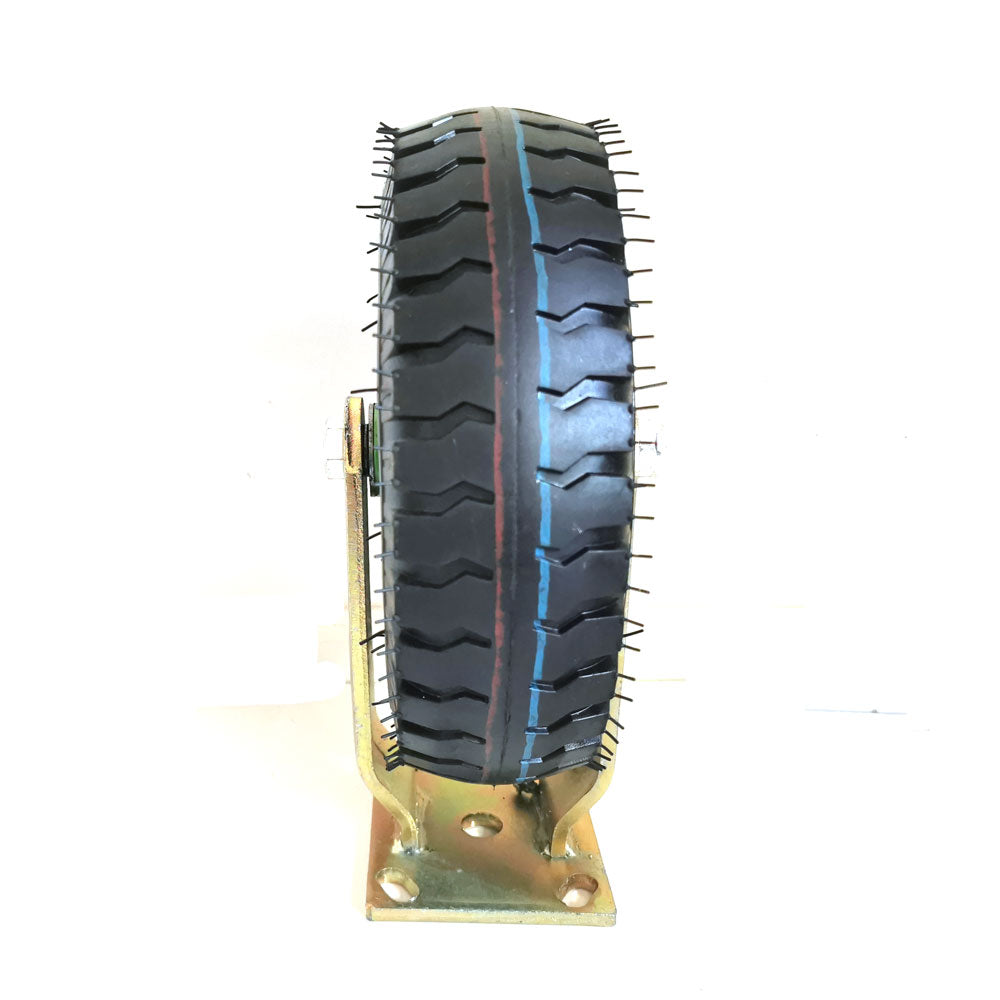 10 Inch Heavy Duty Fixed Castor Wheels with Pneumatic Tires - Universal Replacement Caster for Trolleys, Carts, Wheelbarrows & Industrial Equipment - Ideal for Warehouse, Garden, Workshop and Outdoor Use