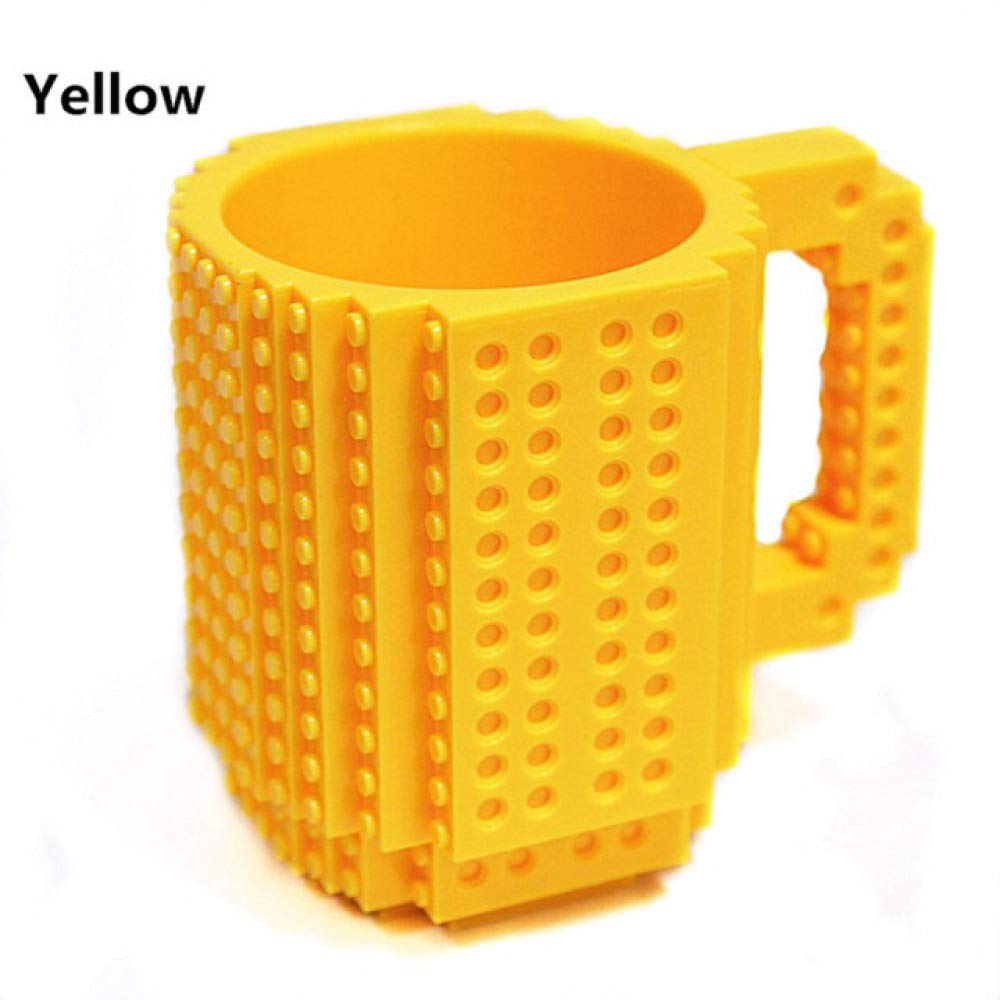 YXDZ 350ml Creative Building Block Coffee Mug - Stackable Brick Design Milk Tea Cup with Handle, Perfect for LEGO Fans, Office Use & Gift Ideas