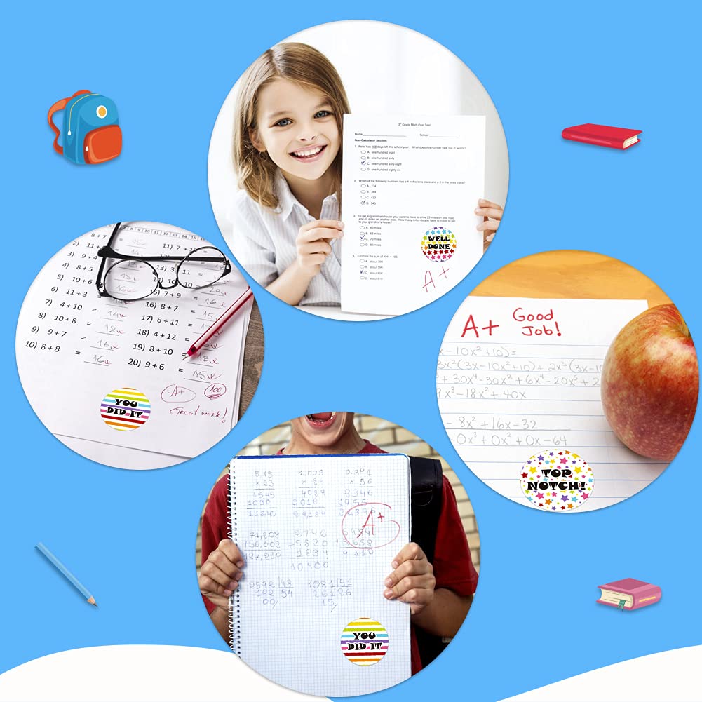 SICOHOME Teacher Reward Stickers - 23 Sheets for Classroom & Kids Motivation