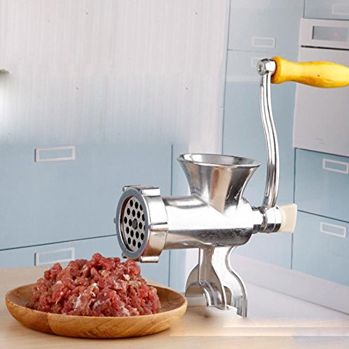 Premium Manual Meat Grinder - Heavy Duty Hand Crank Sausage Stuffer & Pasta Maker for Home Kitchen - Perfect for Making Fresh Ground Beef, Sausages & Homemade Noodles - Ideal for Camping, Emergency Prep & Italian Cooking