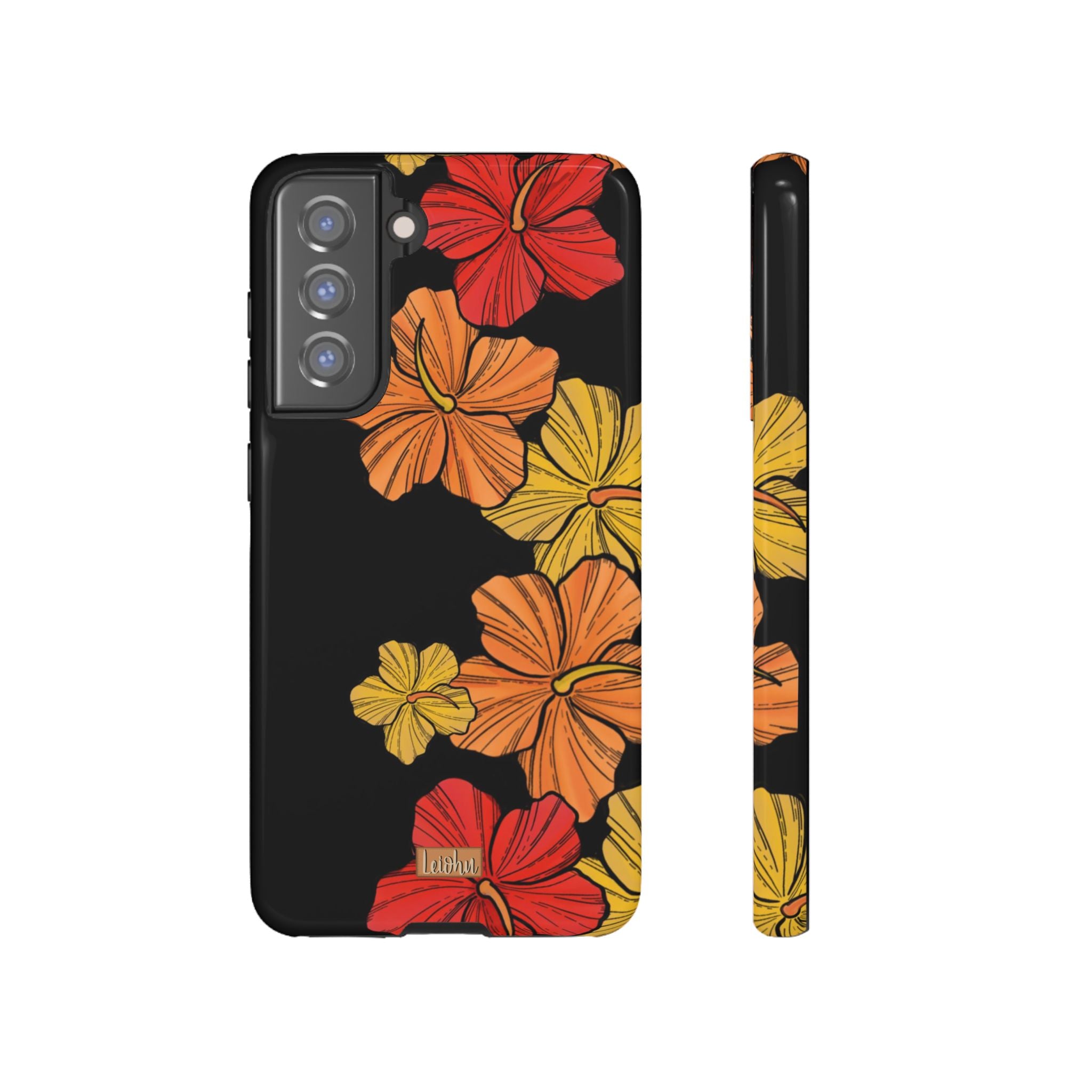 Vintage Hibiscus Pattern Samsung Galaxy Phone Case - Stylish Protective Cover for Galaxy S21/S20/S10/Note 20 - Perfect for Everyday Use, Travel & Gifting