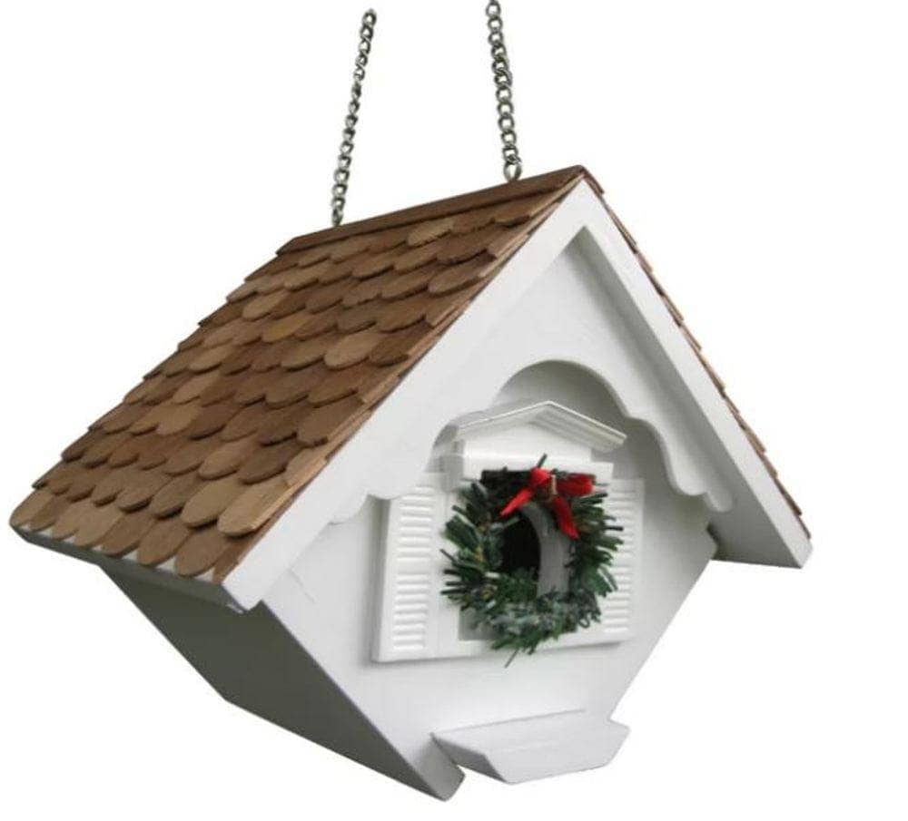 Handmade Christmas Wren Bird House - Natural Wooden Bird Feeder for Outdoor Garden Decor - Perfect for Holiday Gifts & Backyard Wildlife Watching