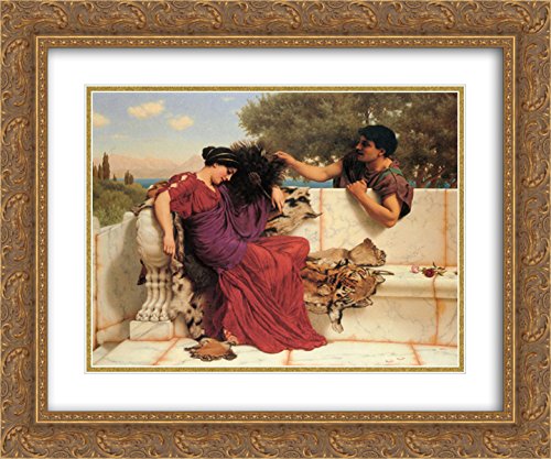 24x20 Gold Ornate Framed Museum Art Print - John William Godward Classic Painting Reproduction | Vintage Home Decor, Living Room Wall Art, Office Elegance