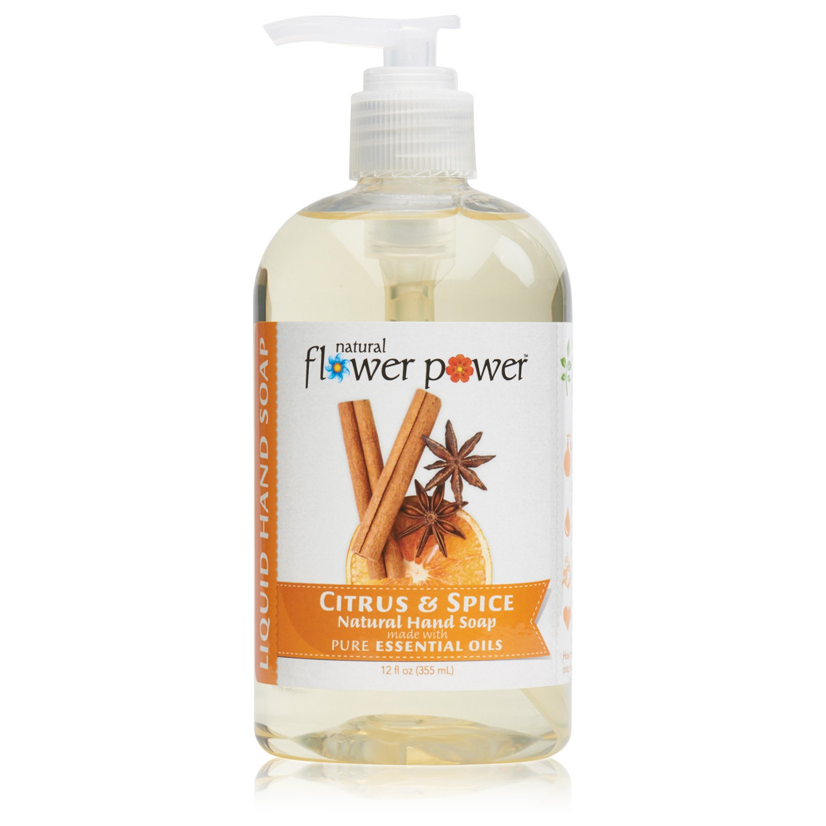 Natural Liquid Hand Soap - Citrus & Spice Scent, pH Balanced with Pure Essential Oils, Sulfate Free & Moisturizing (12oz, Pack of 3) | Gentle for Daily Use, Perfect for Home, Kitchen & Office