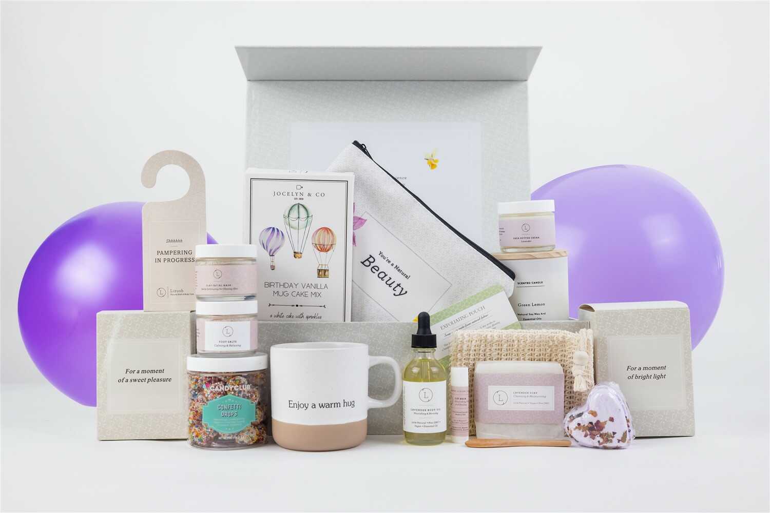 Luxury Birthday Gift Basket for Women - Spa & Self-Care Pampering Gift Box Set with Bath Bombs, Candles, Chocolate - Perfect Birthday Present for Her, Best Friend, Wife, Mom | Home Relaxation & Special Occasion Gift