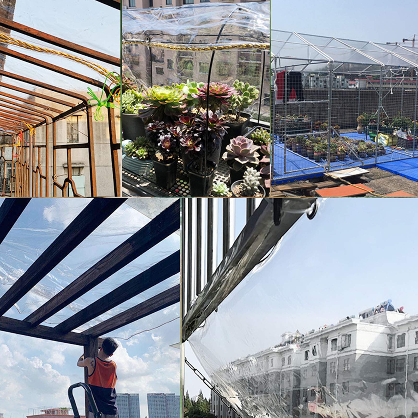 Heavy Duty Clear PVC Waterproof Tarpaulin Cover - Thickened Dustproof, Anti-Aging Plastic Tarp for Garden Furniture, Cars, Outdoor Storage | Perfect for Patio Protection, Vehicle Covers & Seasonal Storage