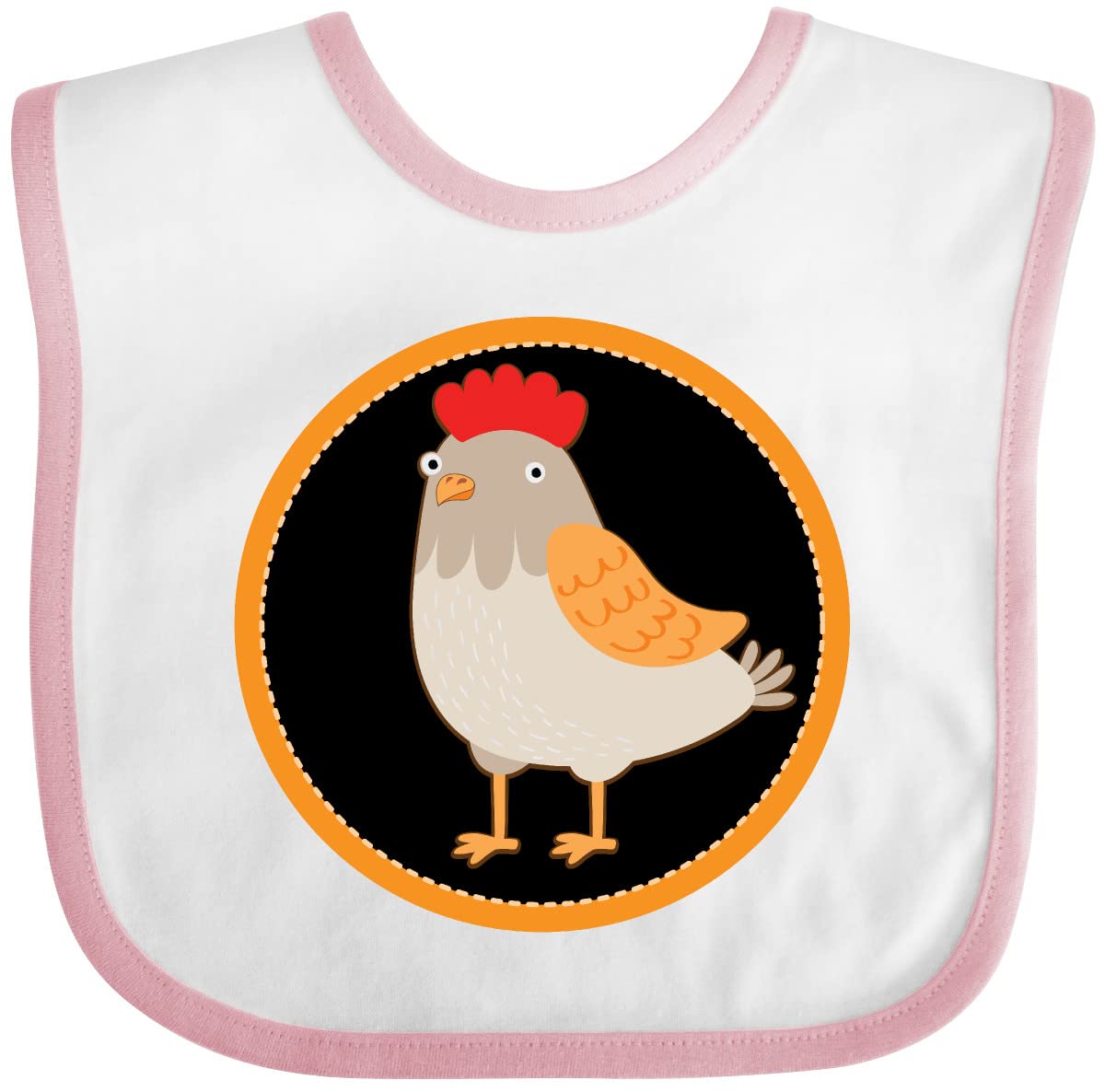 Inktastic Chicken Farmer Hen Baby Bib - Cute Farm Animal Design for Infants & Toddlers - Perfect for Feeding, Mealtime, and Photo Shoots