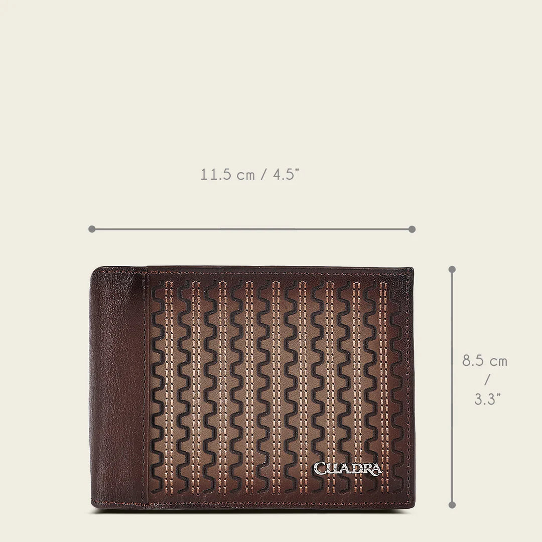 Premium Cuadra Brown Cowhide Leather Bi-Fold Wallet for Men - Durable & Stylish RFID Blocking Wallet for Everyday Use & Travel