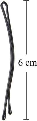 Rubela Women's Black Hair Pins - 6cm Hair Clips for Women, Pack of 6 - Perfect for Daily Use, Updos, Ponytails & Hairstyling